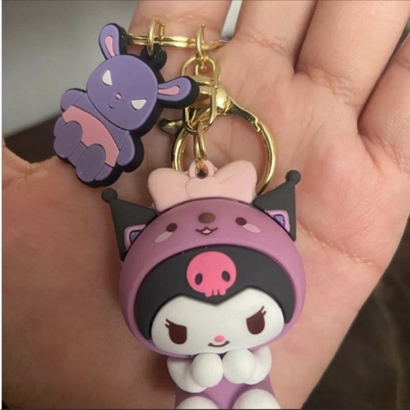 Hello Kitty My Melody Keychain Kawaii Anime Cartoon Key fob New 3D Sanrio - Picture 3 of 5